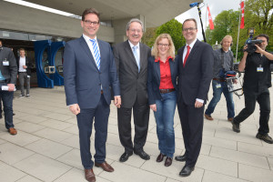 v.l.: Landesvorsitzender Florian Pronold, SPD-Spitzenkandidat Christian Ude, Generalsekretärin Natascha Kohnen und SPD-Fraktionsvorsitzender Markus Rinderspacher (Foto: S. Prager)