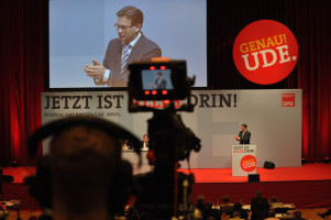 Landesvorsitzender Florian Pronold während seiner Rede (Foto: S. Prager)