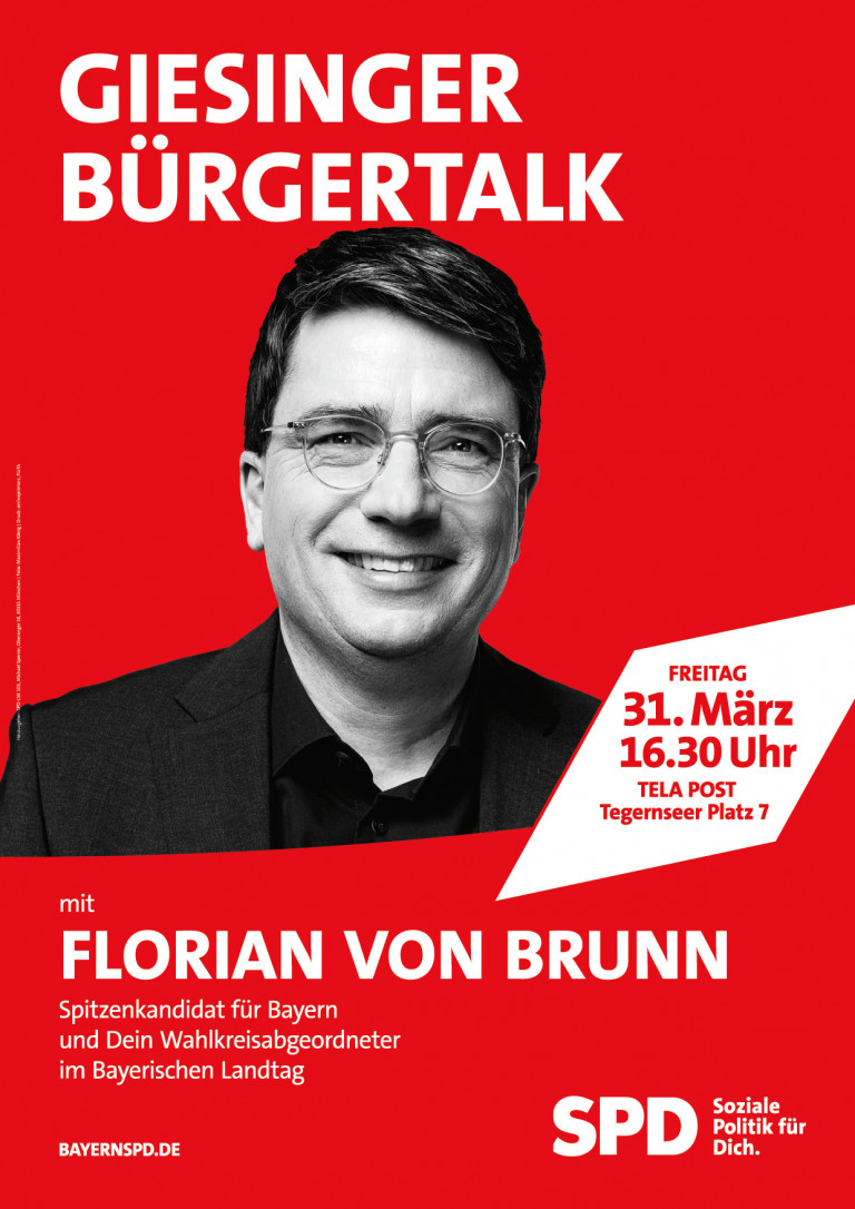 Giesinger Bürger:innentalk mit unserem Spitzenkandidaten Florian von Brunn!