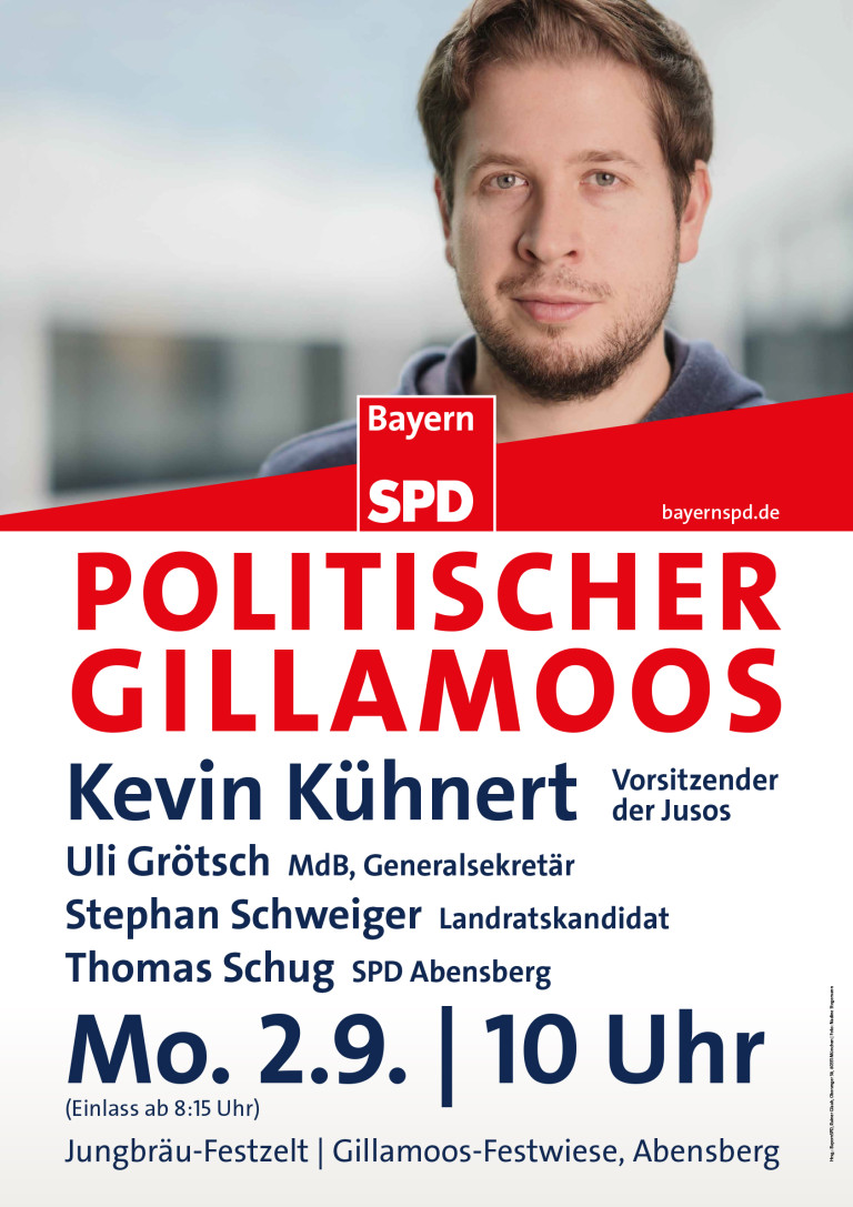 Plakat Gillamoos Kevin Kühnert 02-09-2019